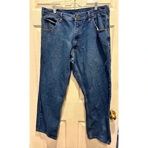 Key Mens Denim Dark Wash Workwear Straight Leg Jeans in Tag Size‎ 38x30